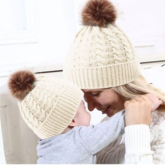 ?Mom-Baby Beanies Set?NEW 